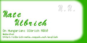 mate ulbrich business card