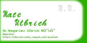 mate ulbrich business card